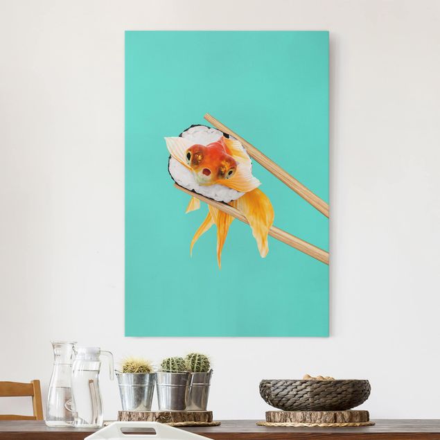 Quadri su tela con pesci Sushi con pesce rosso