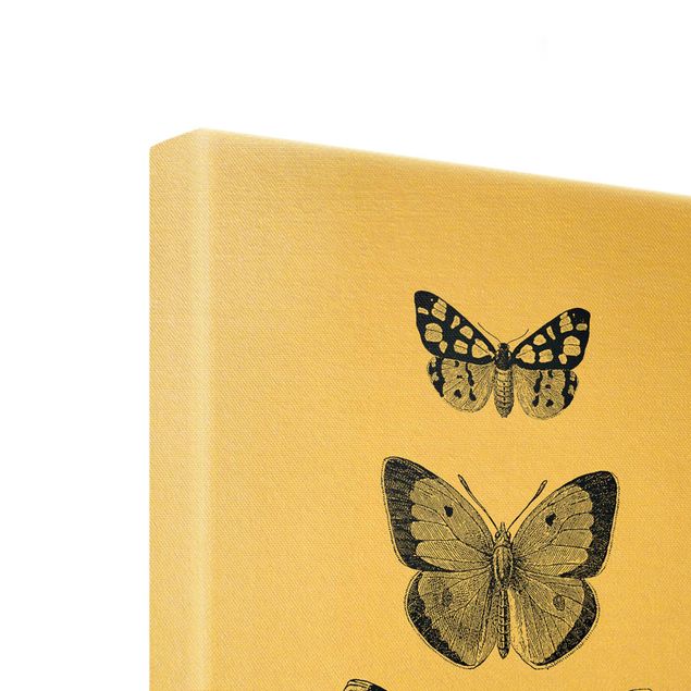 Quadri Farfalle d'inchiostro su sfondo beige