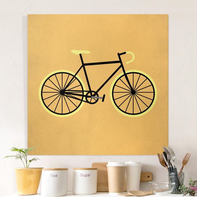 Quadro moderno Bicicletta in giallo