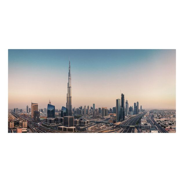 Quadri skyline  Abendstimmung a Dubai