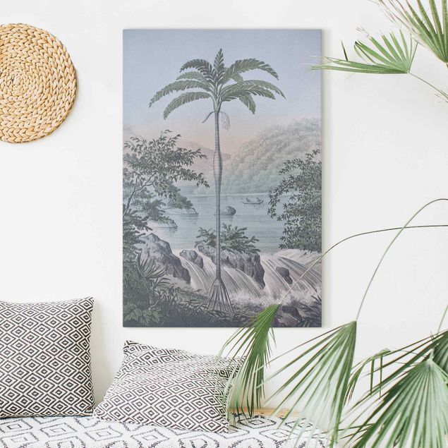 Quadri con paesaggio Illustrazione vintage - Paesaggio con palma