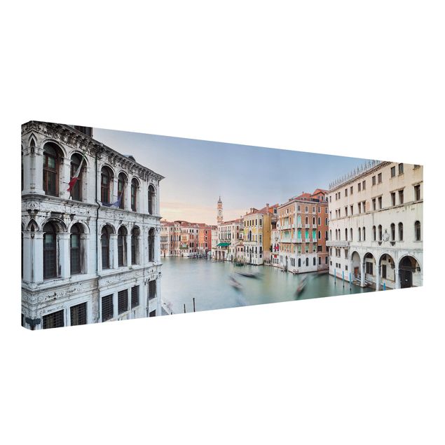 Stampa su tela città Vista sul Canal Grande dal Ponte di Rialto Venezia