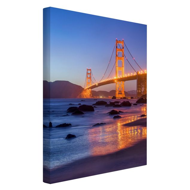 Stampa su tela città Ponte del Golden Gate al tramonto