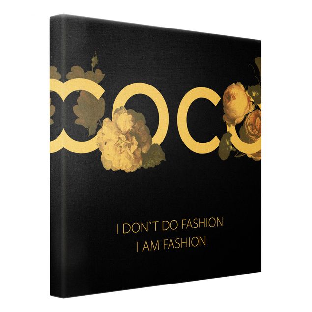Stampa su tela COCO - I dont´t do fashion in nero
