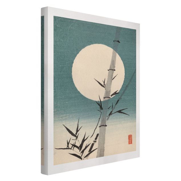 Quadri stile vintage Disegno giapponese Bambù e Luna