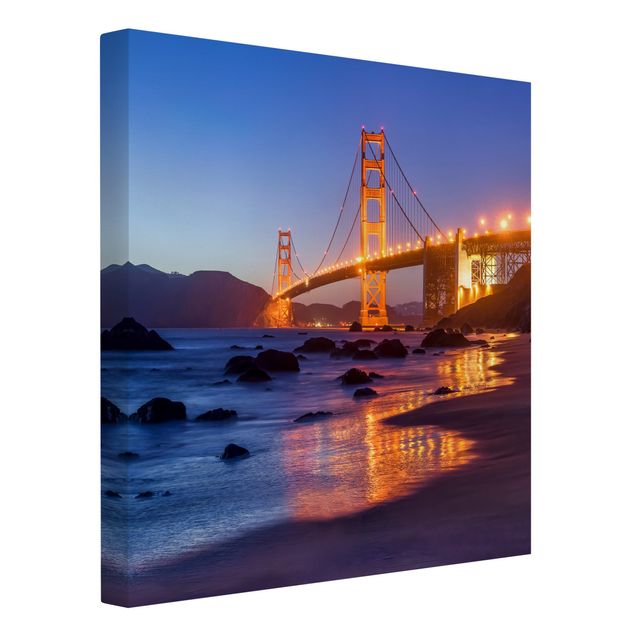Stampa su tela città Ponte del Golden Gate al tramonto