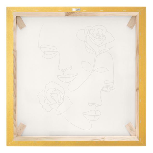 Quadri stampe Line Art - Volti di donna Rose Bianco e Nero
