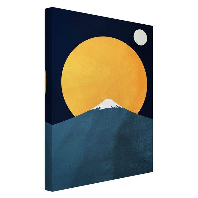 Riproduzione quadri famosi Sole, luna e montagna