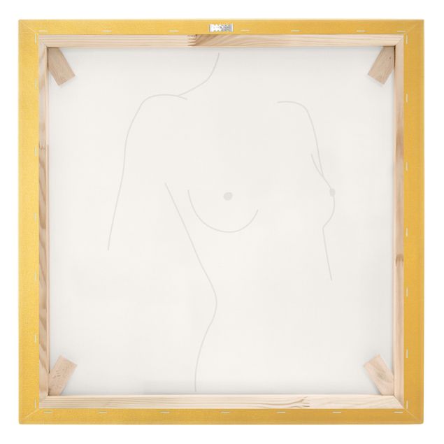 Stampe su tela Line Art - Nudo Busto Donna Bianco e Nero