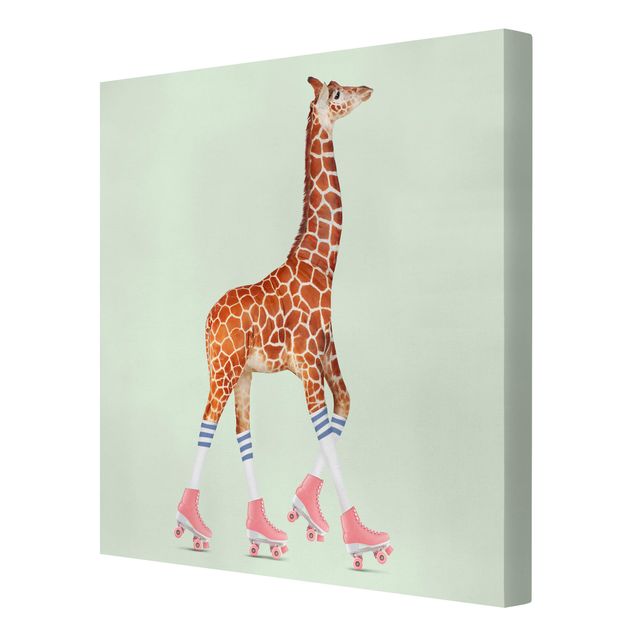 Quadri con animali Giraffa con pattini a rotelle