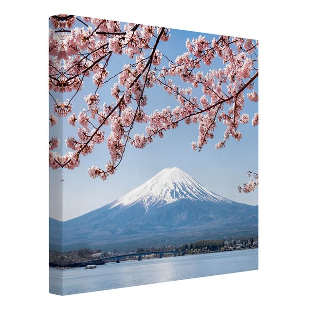 Quadri con paesaggio Kirschblüten mit Berg Fuji