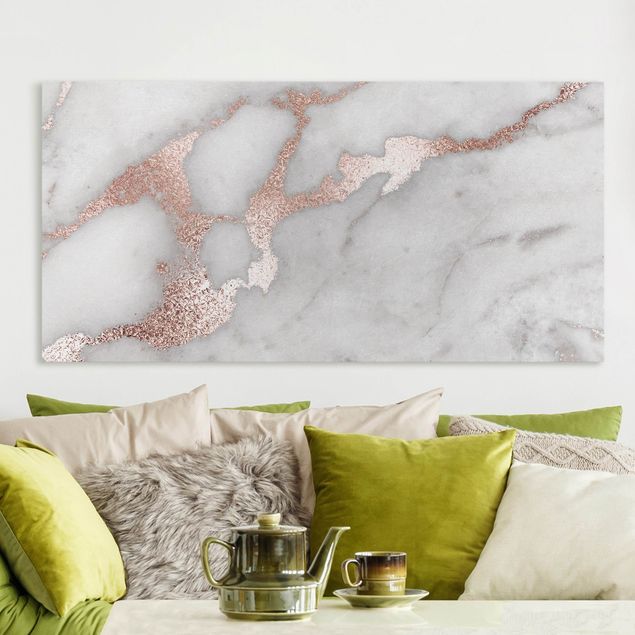 Riproduzioni su tela quadri famosi Effetto marmo con glitter