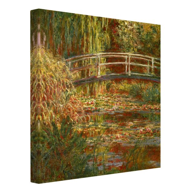 Quadri con alberi Claude Monet - Stagno di ninfee e ponte giapponese (Armonia in rosa)