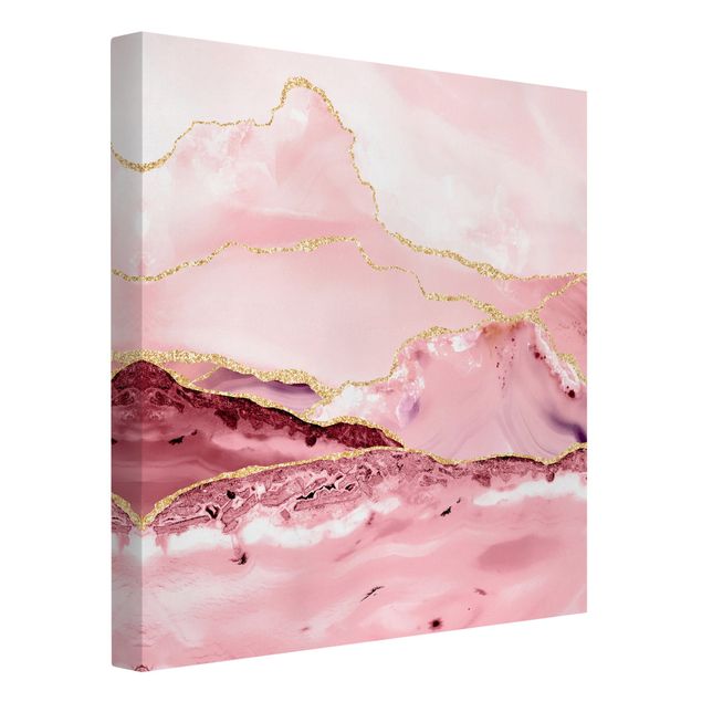 Riproduzioni quadri famosi Estratto Monti rosa con Golden Lines