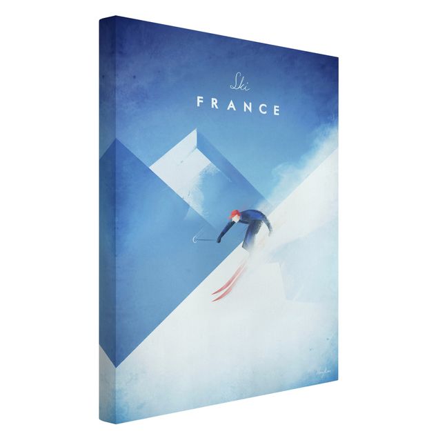 Quadri vintage Poster di viaggio - Sciare in Francia