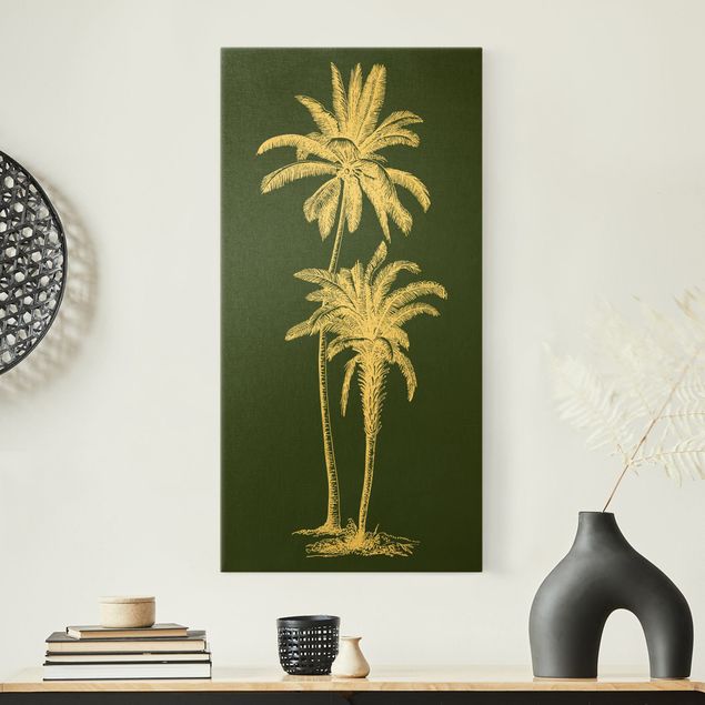 Quadro paesaggio Illustrazione Palme su verde