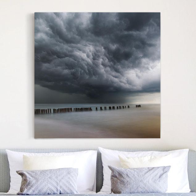 Quadri su tela con spiaggia Nuvole di tempesta sul Mar Baltico