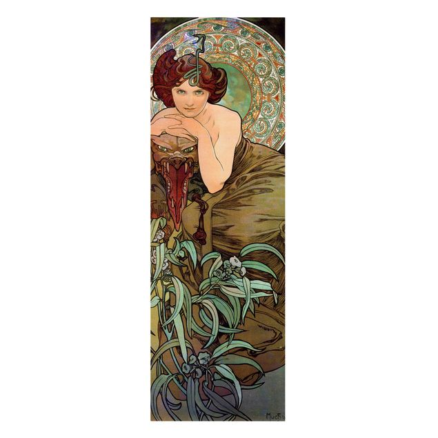 Quadri con fiori Alfons Mucha - Pietre preziose - Smeraldo