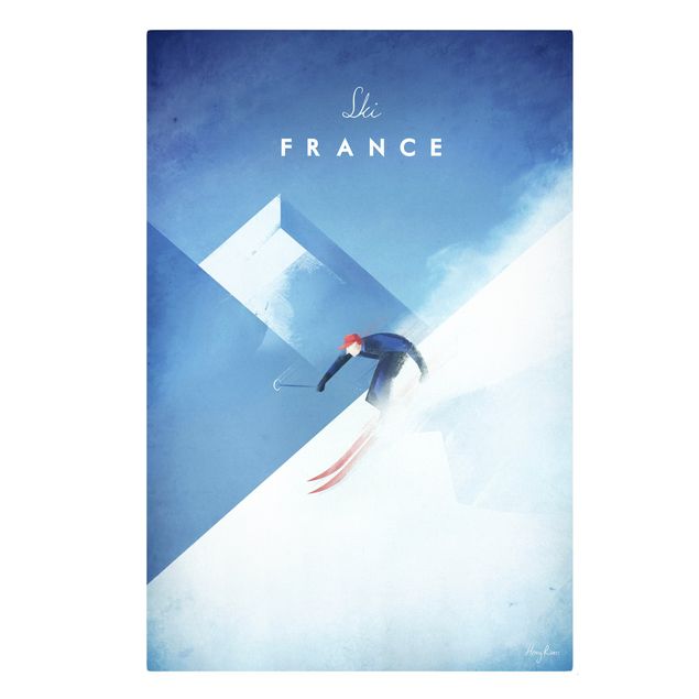 Riproduzione quadri famosi Poster di viaggio - Sciare in Francia