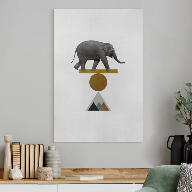 Quadri su tela con elefanti Arte dell'equilibrio - Elefante