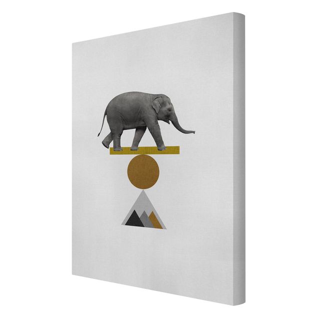 Quadri moderni grigi Arte dell'equilibrio - Elefante