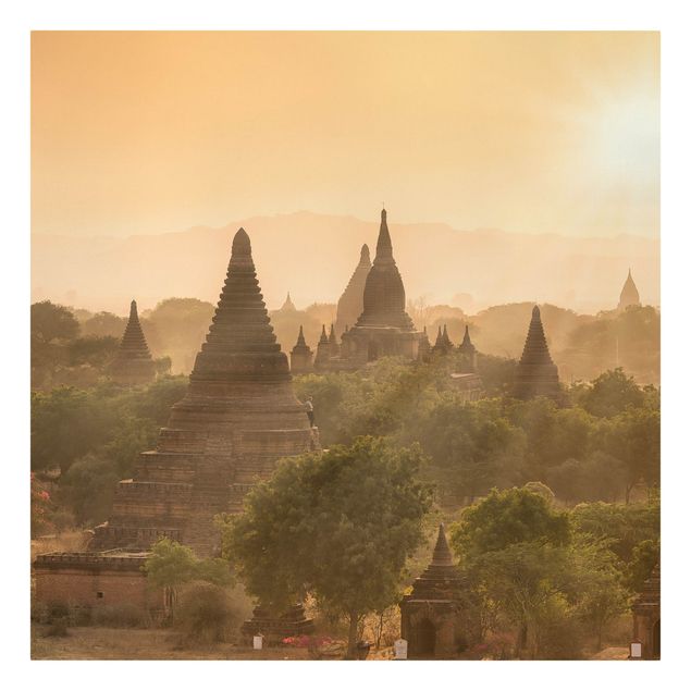 Quadro natura Il sole che tramonta su Bagan