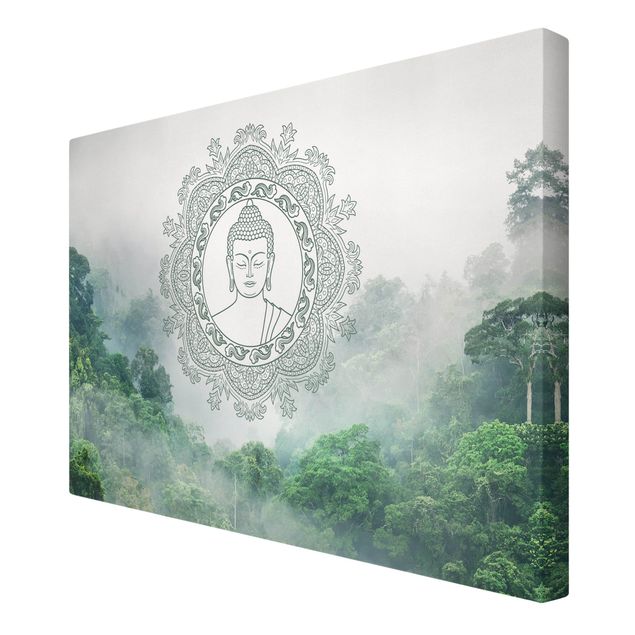 Quadro città Mandala di Buddha nella nebbia