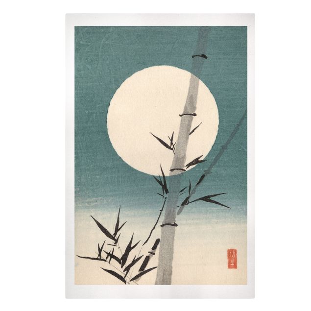 Quadri sulla natura Disegno giapponese Bambù e Luna