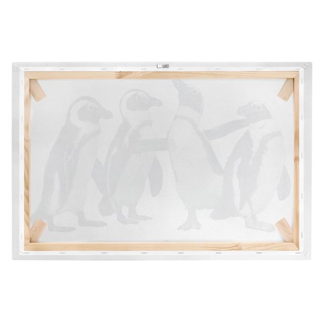 Quadri Illustrazione - Pinguini Acquerello Bianco e Nero
