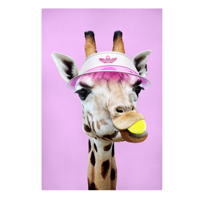 Quadro giraffa Giraffa che gioca a tennis