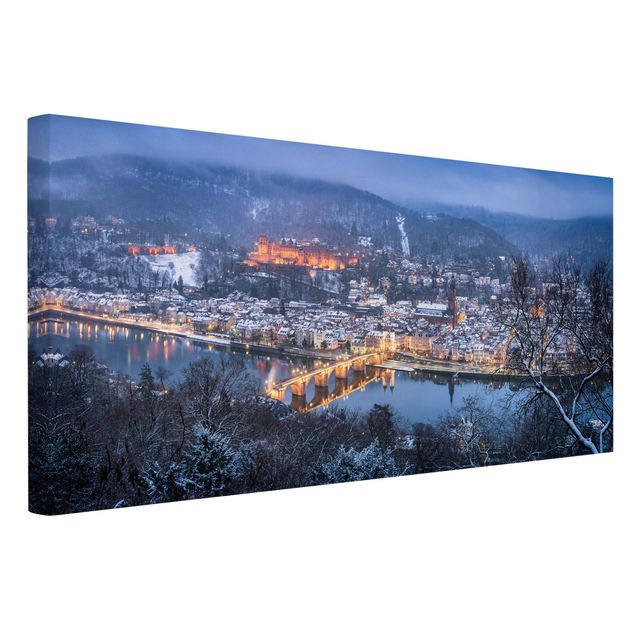Quadro città Heidelberg in inverno