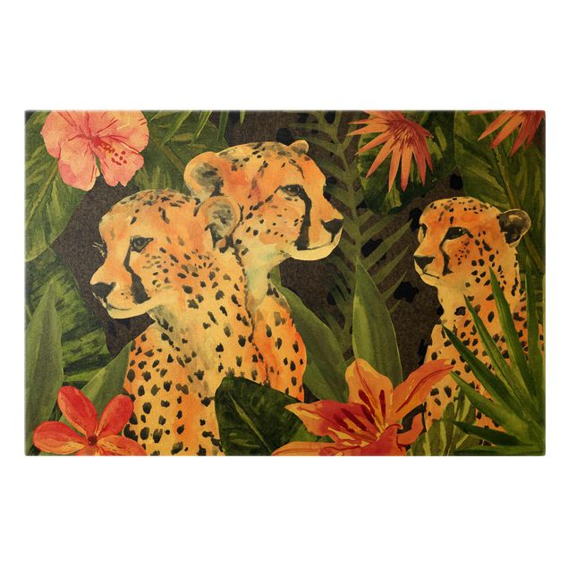Quadri animali Tre ghepardi nella giungla