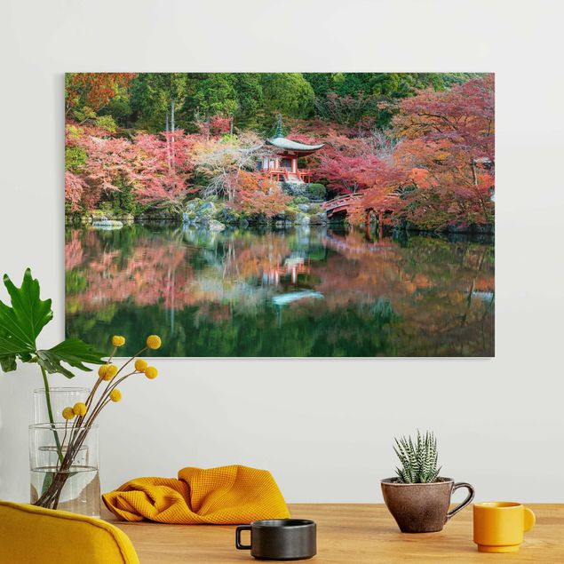 Quadro paesaggio Il tempio Daigo Ji in autunno