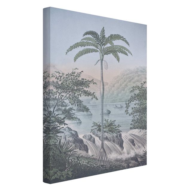 Quadro natura Illustrazione vintage - Paesaggio con palma