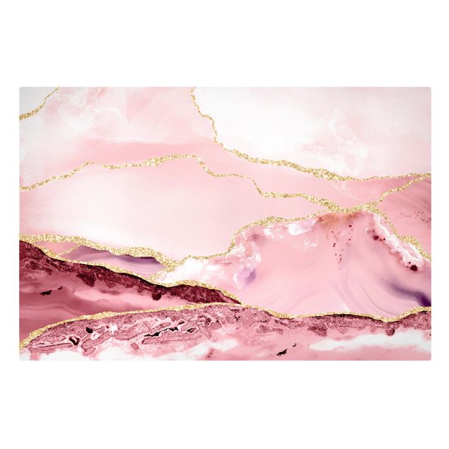 Stampe astratte su tela Estratto Monti rosa con Golden Lines