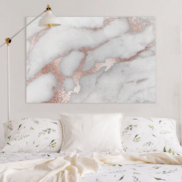 Riproduzioni su tela quadri famosi Effetto marmo con glitter
