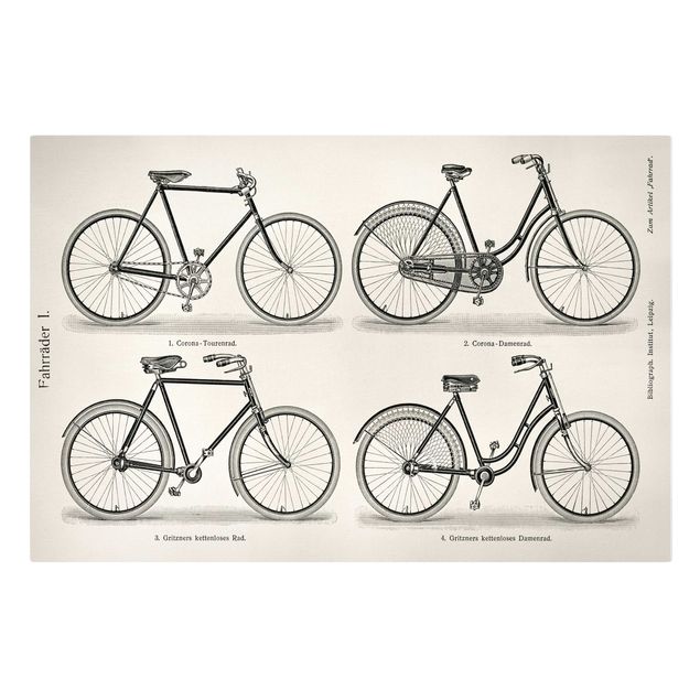 Stampa su tela Poster vintage Biciclette