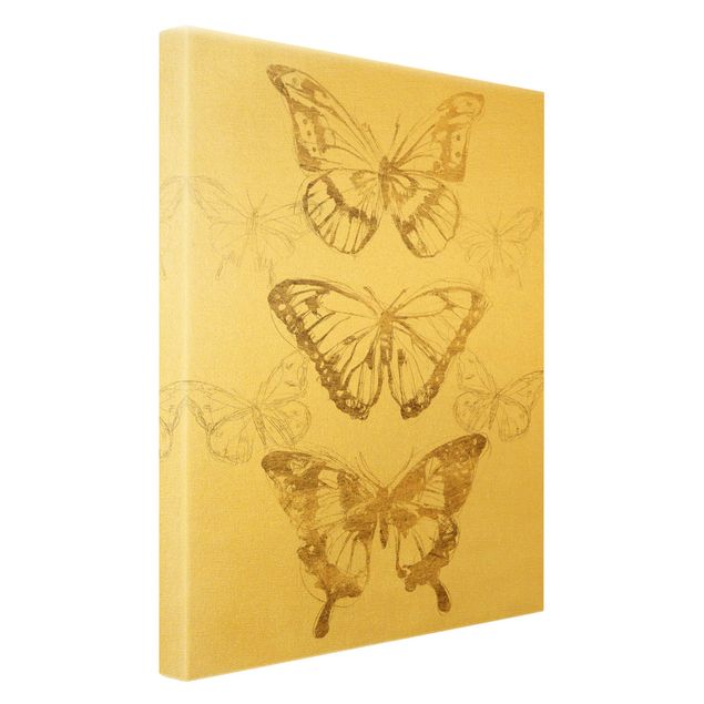 Quadri Composizione di farfalle in oro II