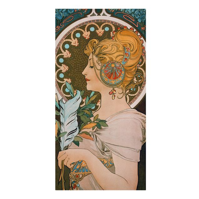 Riproduzioni su tela quadri famosi Alfons Mucha - La piuma