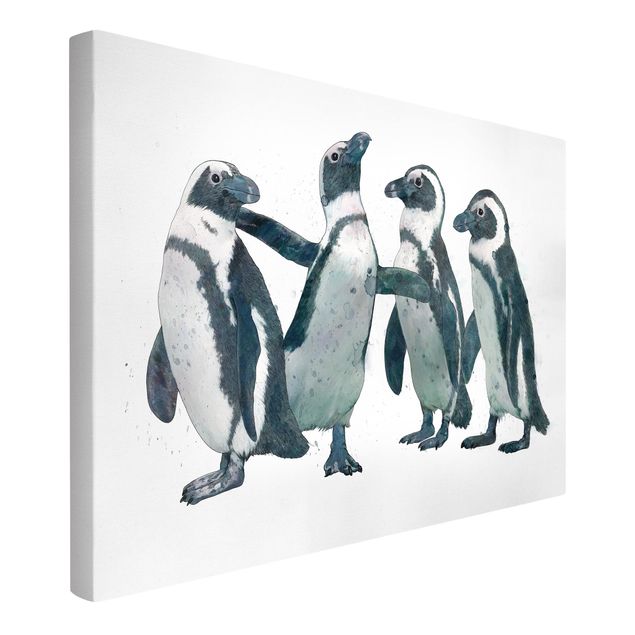 Quadri in bianco e nero Illustrazione - Pinguini Acquerello Bianco e Nero