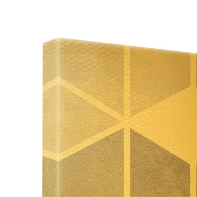 Quadro su tela oro - Geometria dorata - Bianco e nero