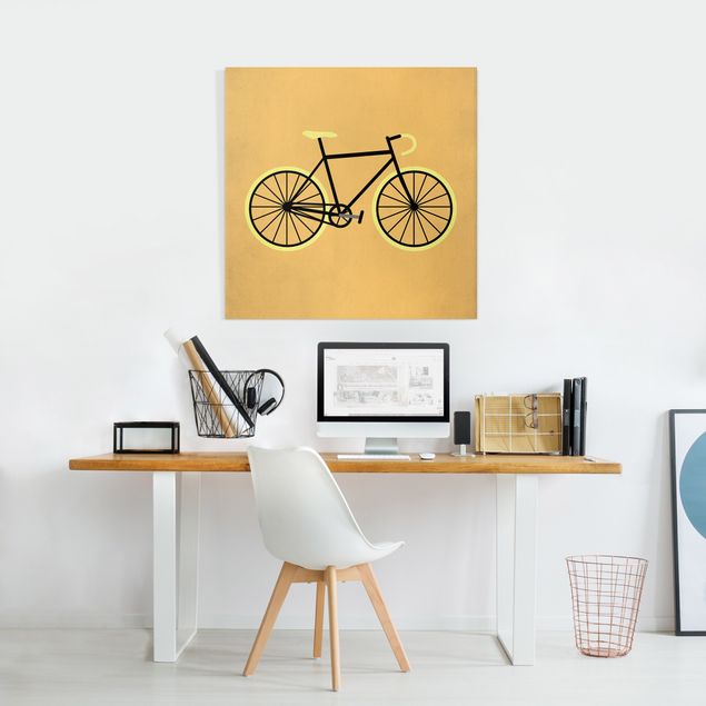 Riproduzioni su tela Bicicletta in giallo