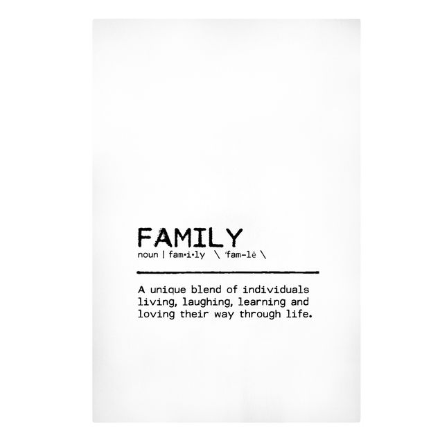 Quadri su tela Definizione Famiglia Unica