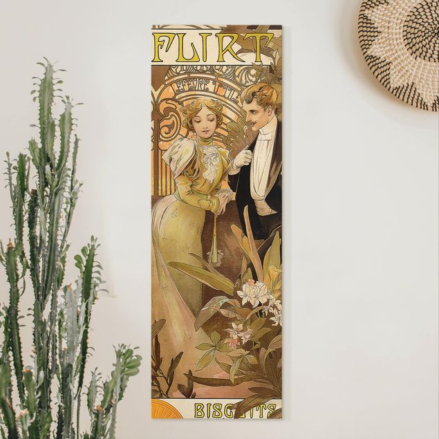 Riproduzioni quadri famosi Alfons Mucha - Poster pubblicitario per i biscotti Flirt