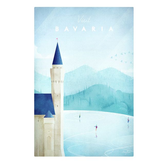 Quadro città Poster di viaggio - Baviera