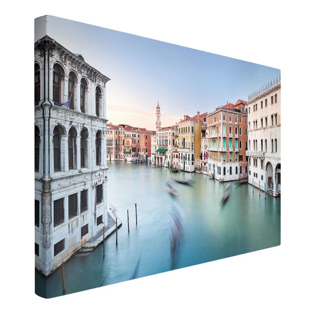 Stampa su tela città Vista sul Canal Grande dal Ponte di Rialto Venezia