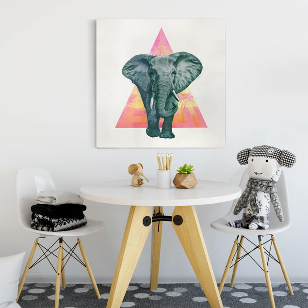 Elefante quadro Illustrazione - Elefante fronte triangolo pittura