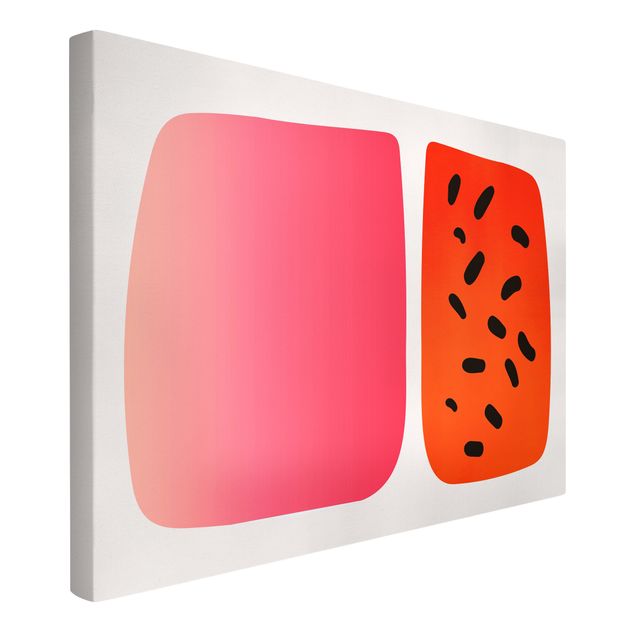 Quadri moderni rossi Forme astratte - Melone e rosa