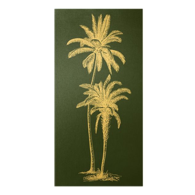 Quadri verdi Illustrazione Palme su verde