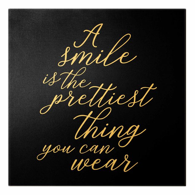 Stampe A smile is the prettiest thing Sans Serif Nero